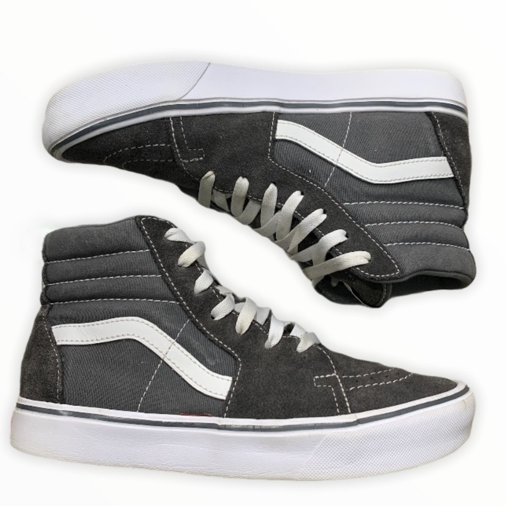 Vans Gray and White High-Top Sneakers